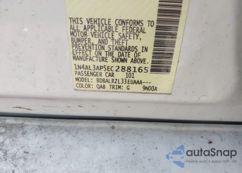 2014 Nissan Altima 2.5/2.5 S/2.5 Sl/2.5 Sv z USA, uszkodzony, nr VIN 1N4AL3AP5EC288165